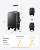 LUGGEX Carry On Luggage 22x14x9 Airline Approved, PC Expandable Hard Shell Suitcases with Spinner Wheels, 20 Inch, White Brown