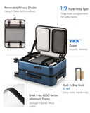 LUGGEX Carry On Luggage Top Opening, FLA Aluminum Frame Trunk Style Luggage, Polycarbonate Hard Shell Suitcase (FX - Enhance, Blue, 20 Inch, 38L)