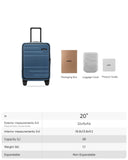 LUGGEX Carry On Luggage Top Opening, FLA Aluminum Frame Trunk Style Luggage, Polycarbonate Hard Shell Suitcase (FX - Enhance, Blue, 20 Inch, 38L)