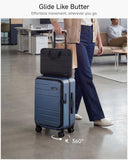 LUGGEX Carry On Luggage Top Opening, FLA Aluminum Frame Trunk Style Luggage, Polycarbonate Hard Shell Suitcase (FX - Enhance, Charcoal Metallic, 20 Inch, 38L)