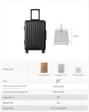 LUGGEX Carry On Luggage with Spinner Wheels, 8010S Aluminum Frame Zipperless Polycarbonate Hard Shell Suitcase (ZX-Core, Black, 21 Inch)