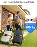 LUGGEX Luggage Straps TSA Approved, Luggage Straps for Suitcases, Easy Adjustable & Reinforced Buckle (Orange - Yellow 20 - 32inch, 1 Pack)