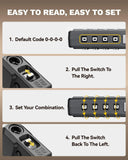 LUGGEX TSA Locks for Luggage, One - Button Reset TSA Approved Luggage Locks, Suitcase Locks, Ease of Use & Durable