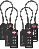 LUGGEX TSA Locks for Luggage, Suitcase Locks TSA Approved, Luggage Locks, Ease of Use & Durable(Black,4 Pack)