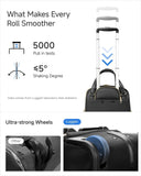 LUGGEX Underseat Carry On Luggage with Wheels, UDK Stylish Lightweight Under Seat Luggage, Soft Sided Personal Item Suitcase for Short Trip (UX - Core, Cream White, 16 Inch)