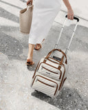 LUGGEX Underseat Carry On Luggage with Wheels, UDK Stylish Lightweight Under Seat Luggage, Soft Sided Personal Item Suitcase for Short Trip (UX - Core, Cream White, 16 Inch)