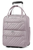 LUGGEX Underseat Carry On Luggage with Wheels, UDK Stylish Lightweight Under Seat Luggage, Soft Sided Personal Item Suitcase for Short Trip (UX-Core, Grey Pink, 16 Inch)