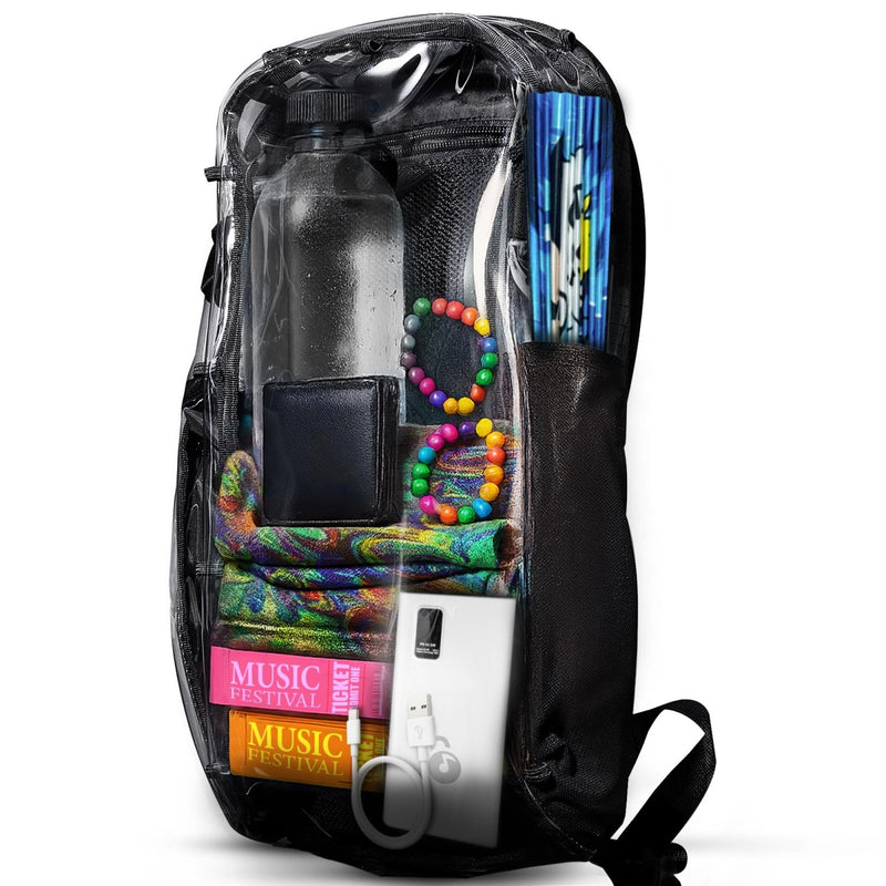Lunchbox Clear Lite Pack – Anti Theft Clear Bag for Stadium Events with Locking Zippers Protects Items at Festivals, Concerts, and Traveling. Backpack is Compliant with Most Venue Bag Policies