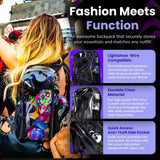 Lunchbox Clear Lite Pack – Anti Theft Clear Bag for Stadium Events with Locking Zippers Protects Items at Festivals, Concerts, and Traveling. Backpack is Compliant with Most Venue Bag Policies