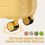 Luxebough 28 Inch Lightweight Hardshell Suitcase, Carry on Luggage with Wheels, TSA Approved Expandable Rolling Suit Case, Small ABS Carry - on Suitcases with Double Spinner Wheels (Yellow,28 Inch)