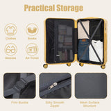 Luxebough 28 Inch Lightweight Hardshell Suitcase, Carry on Luggage with Wheels, TSA Approved Expandable Rolling Suit Case, Small ABS Carry - on Suitcases with Double Spinner Wheels (Yellow,28 Inch)