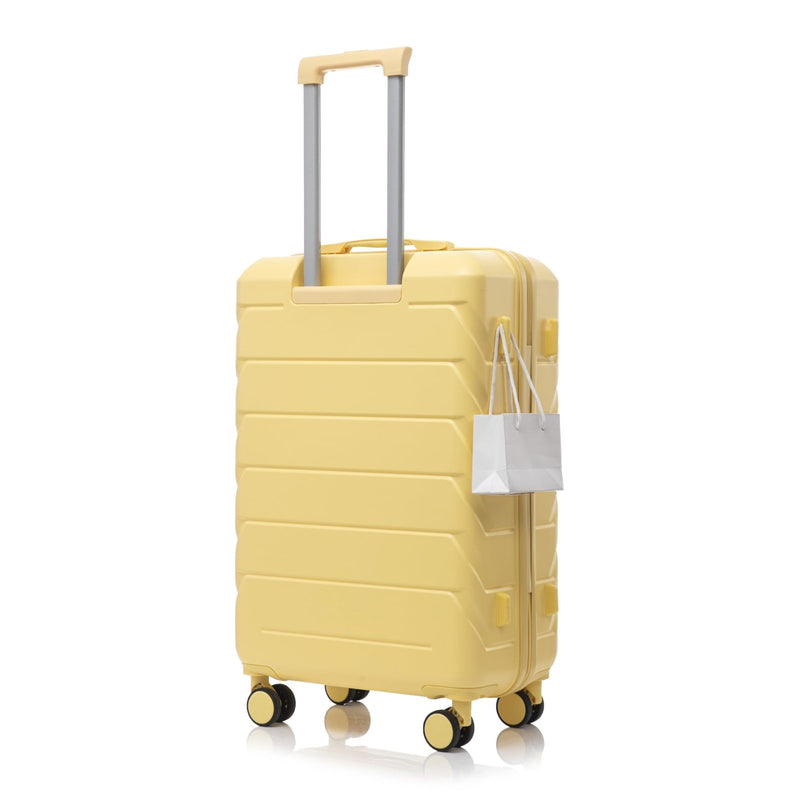Luxebough 28 Inch Lightweight Hardshell Suitcase, Carry on Luggage with Wheels, TSA Approved Expandable Rolling Suit Case, Small ABS Carry - on Suitcases with Double Spinner Wheels (Yellow,28 Inch)