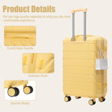 Luxebough 28 Inch Lightweight Hardshell Suitcase, Carry on Luggage with Wheels, TSA Approved Expandable Rolling Suit Case, Small ABS Carry - on Suitcases with Double Spinner Wheels (Yellow,28 Inch)