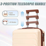 Luxebough Gradient Color Suitcase 2 - Piece Set, 20" Rotating Wheel Suitcase with 14" Cosmetic Case, Lightweight Durable Hardshell Luggage with 360° Spinner Wheels for Travel, Women & Girls (Beige)