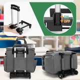 LUXJA Rolling Teacher Bag with Laptop Compartment and Detachable Dolly, Multifunctional Rolling Briefcase with Accordion File Area (Patented), Gray
