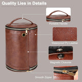 Luxspire Toiletry Bag for Men, Travel Toiletry Organizer Dopp Kit, PU Leather Water - resistant Shaving Bag for Toiletries Accessories, Gift for Mens, Brown
