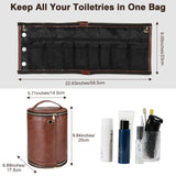 Luxspire Toiletry Bag for Men, Travel Toiletry Organizer Dopp Kit, PU Leather Water - resistant Shaving Bag for Toiletries Accessories, Gift for Mens, Brown