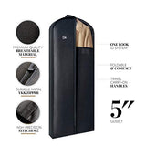 Luxury Storage Garment Bag for Long Coat, Fur, Mink, Gown, Vestment and Choir Robe | 60 Inch + 5 Inch Gusset Cover | Heavy Duty, Hanging, Breathable, Foldable Travel and Wardrobe Clothes Protector