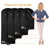 Luxury Storage Garment Bag for Men Suit, Long Women Dress, Tuxedo, Uniform | 47 Inch + 5 Inch Side Gusset | Hanging, Breathable, Foldable Clothes Cover and Protector