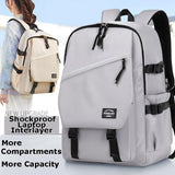 Lvswebe Backpack for Men Women, Laptop Bag Travel Office Outdoor Backpack for Adult - Black