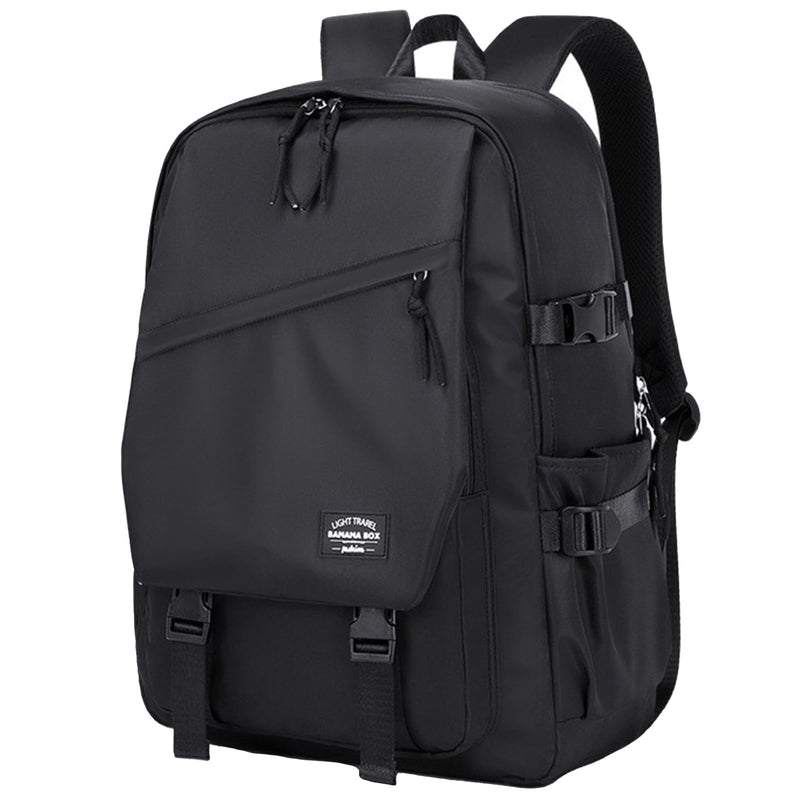 Lvswebe Backpack for Men Women, Laptop Bag Travel Office Outdoor Backpack for Adult - Black