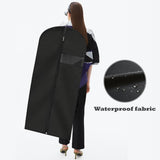 LXLOVESM Garment Bags for Hanging Clothes, 45'' Suit Bag Cover for Storage and Travel, Dress Bags for Gowns Long, 2 Pack (Black)
