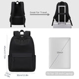 LXYGD 25L Classic Backpack,Durable Lightweight Water - Resistant Pack with Laptop Sleeve Fits 15.6 Inch,Casual Daypack Backpack for College,Full Black