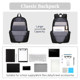 LXYGD 25L Classic Backpack,Durable Lightweight Water - Resistant Pack with Laptop Sleeve Fits 15.6 Inch,Casual Daypack Backpack for College,Full Black