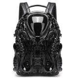 Lyuxhetaokdiq Men and Women PVC 3D Xenomorph Shaped Purse Alien Backpack, Black