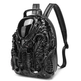 Lyuxhetaokdiq Men and Women PVC 3D Xenomorph Shaped Purse Alien Backpack, Black