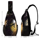 LZQPOEAS Happy New Year Sling Bag Casual Chest Bag Lightweight Crossbody Bag Hiking Daypack Fanny Pack Trendy Crossbody Shoulder Backpack Travel Chest Pack Sling Backpack for Men Women