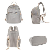M - ioi - M Compact Small Fashion Backpack Purse for Women,Chic Mini Daypack with Gold - Tone Hardware,Casual Minimalist Lightweight Water - Resistant Nylon Bag for Petite Women & Daily Essentials(Gray Beige)