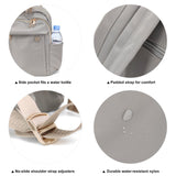 M - ioi - M Compact Small Fashion Backpack Purse for Women,Chic Mini Daypack with Gold - Tone Hardware,Casual Minimalist Lightweight Water - Resistant Nylon Bag for Petite Women & Daily Essentials(Gray Beige)