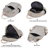 M - ioi - M Compact Small Fashion Backpack Purse for Women,Chic Mini Daypack with Gold - Tone Hardware,Casual Minimalist Lightweight Water - Resistant Nylon Bag for Petite Women & Daily Essentials(Gray Beige)