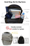 M - ioi - M Compact Small Fashion Backpack Purse for Women,Chic Mini Daypack with Gold - Tone Hardware,Casual Minimalist Lightweight Water - Resistant Nylon Bag for Petite Women & Daily Essentials(Gray Beige)