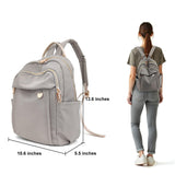 M - ioi - M Compact Small Fashion Backpack Purse for Women,Chic Mini Daypack with Gold - Tone Hardware,Casual Minimalist Lightweight Water - Resistant Nylon Bag for Petite Women & Daily Essentials(Gray Beige)