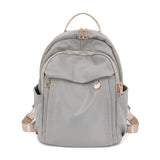 M-ioi-M Compact Small Fashion Backpack Purse for Women,Chic Mini Daypack with Gold-Tone Hardware,Casual Minimalist Lightweight Water-Resistant Nylon Bag for Petite Women & Daily Essentials(Gray Beige)