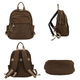 M - ioi - M Medium Backpack Purse for Women, Fashion Nylon Daypack with Gold Hardware, Lightweight Water - Resistant Rucksack for College, Work, Travel, Everyday Use, Fits 13–14" Laptop(Walnut Brown,Medium)