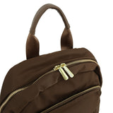 M - ioi - M Medium Backpack Purse for Women, Fashion Nylon Daypack with Gold Hardware, Lightweight Water - Resistant Rucksack for College, Work, Travel, Everyday Use, Fits 13–14" Laptop(Walnut Brown,Medium)