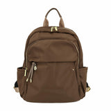 M - ioi - M Medium Backpack Purse for Women, Fashion Nylon Daypack with Gold Hardware, Lightweight Water - Resistant Rucksack for College, Work, Travel, Everyday Use, Fits 13–14" Laptop(Walnut Brown,Medium)