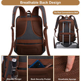 Mactso Canvas Travel Laptop Backpack for Men Women, Business Work Rucksack College School Computer Bag Fits 15.6 Inch Notebook,Bookbag with USB Charging Port (Black, 15.6 Inch)