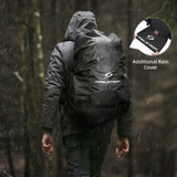 Maelstrom Hiking Backpack, 40L Waterproof Camping Daypack for Men and Women, Lightweight Travel Pack with Rain Cover - Black