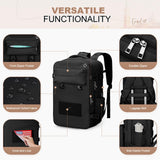 Maelstrom Travel Backpack for Women Men,25L Laptop Backpack Fits 15.6 - Inch Laptop,Waterproof Carry On Backpack for Airplanes with Detachable Crossbody Bag & Shoe Compartment (Black, Medium)