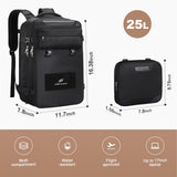 Maelstrom Travel Backpack for Women Men,25L Laptop Backpack Fits 15.6 - Inch Laptop,Waterproof Carry On Backpack for Airplanes with Detachable Crossbody Bag & Shoe Compartment (Black, Medium)