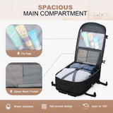 Maelstrom Travel Backpack for Women Men,35L Laptop Backpack Fits 17 - Inch Laptop,Carry On Backpack for Airplanes with Crossbody Bag&Shoe Compartment&Toiletry Bag (Black, Large)
