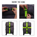 MAGARROW 1.5" Utility Luggage Straps with Buckle Adjustable, 4 - Pack (Neon Green, 5.4 feet Long)