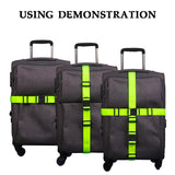 MAGARROW 1.5" Utility Luggage Straps with Buckle Adjustable, 4 - Pack (Neon Green, 5.4 feet Long)