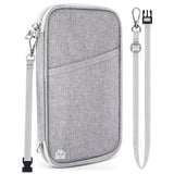 Magimack Family Passport Holder for Travel, RFID Blocking Travel Document Organizer with Flexible Carrying Style, Portable Passport Wallet and Essentials for Trip (Grey)