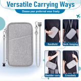 Magimack Family Passport Holder for Travel, RFID Blocking Travel Document Organizer with Flexible Carrying Style, Portable Passport Wallet and Essentials for Trip (Grey)