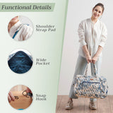 Maison d' Hermine Weekend Duffel Bags for Women Cotton Quilted Overnight Luggage Weekend Bag for Men Gym Sports Gifts Travel Business Travellers Trip Mothers Day Gifts - The Miller - Blue